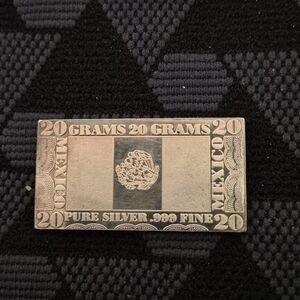 MEXICO vintage pure .999 Fine Silver 20 Gram Bar